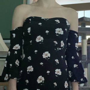 Forever 21 Floral Off-The-Shoulder Mini Dress